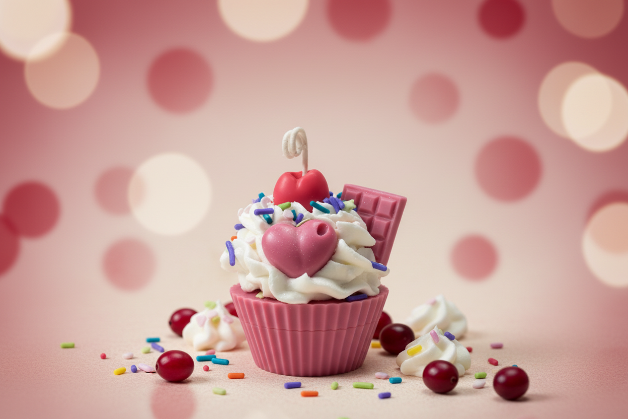 Cupcake Candle: Cranberries & Cream